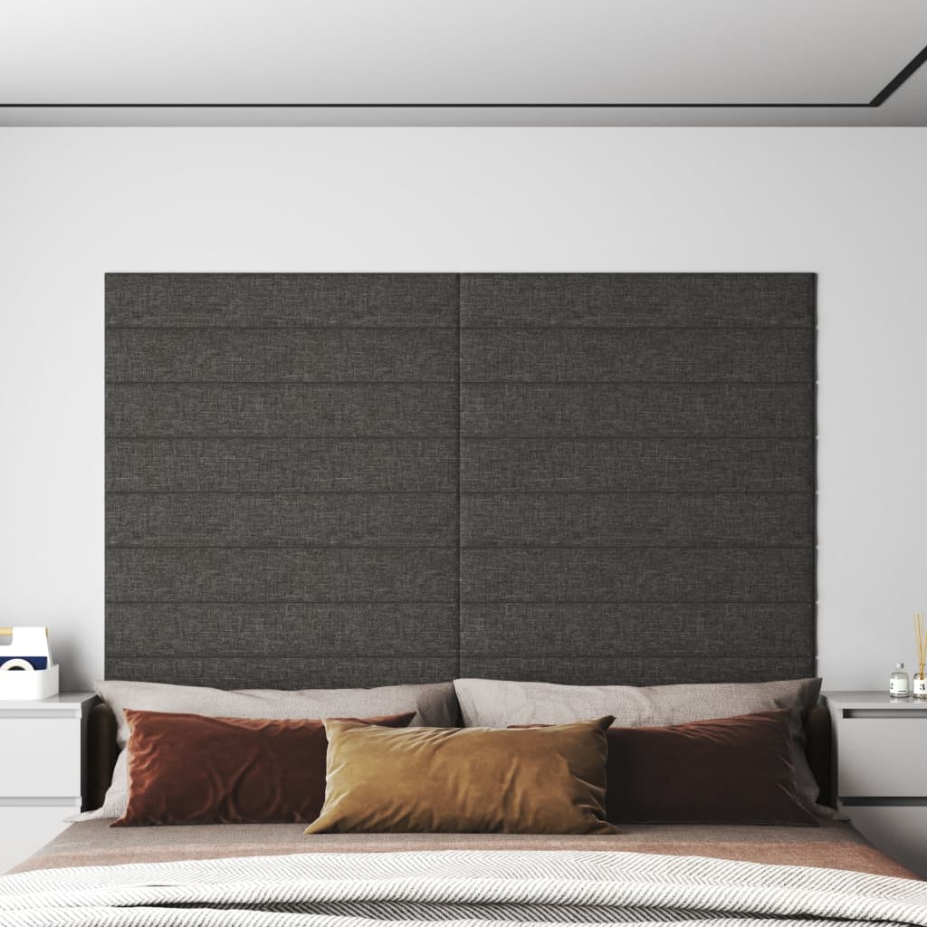 Panouri de perete 12 buc. gri închis 90x15 cm textil 1,62 m² - Lando