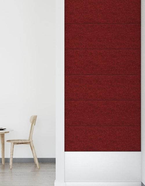 Încărcați imaginea în vizualizatorul Galerie, Panouri de perete 12 buc. roșu vin 90x30 cm textil 3,24 m² - Lando
