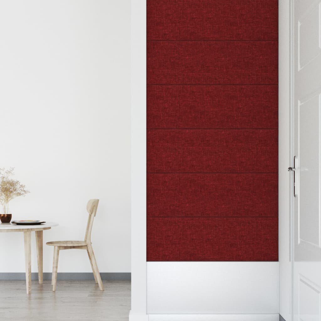 Panouri de perete 12 buc. roșu vin 90x30 cm textil 3,24 m² - Lando