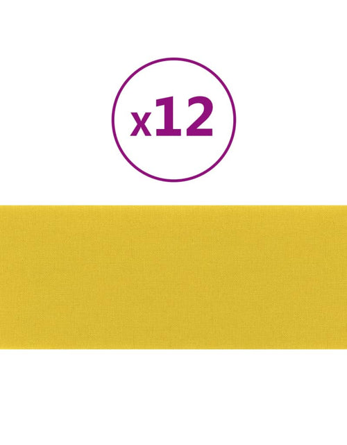 Încărcați imaginea în vizualizatorul Galerie, Panouri de perete 12 buc. galben deschis 90x30cm textil 3,24 m² - Lando
