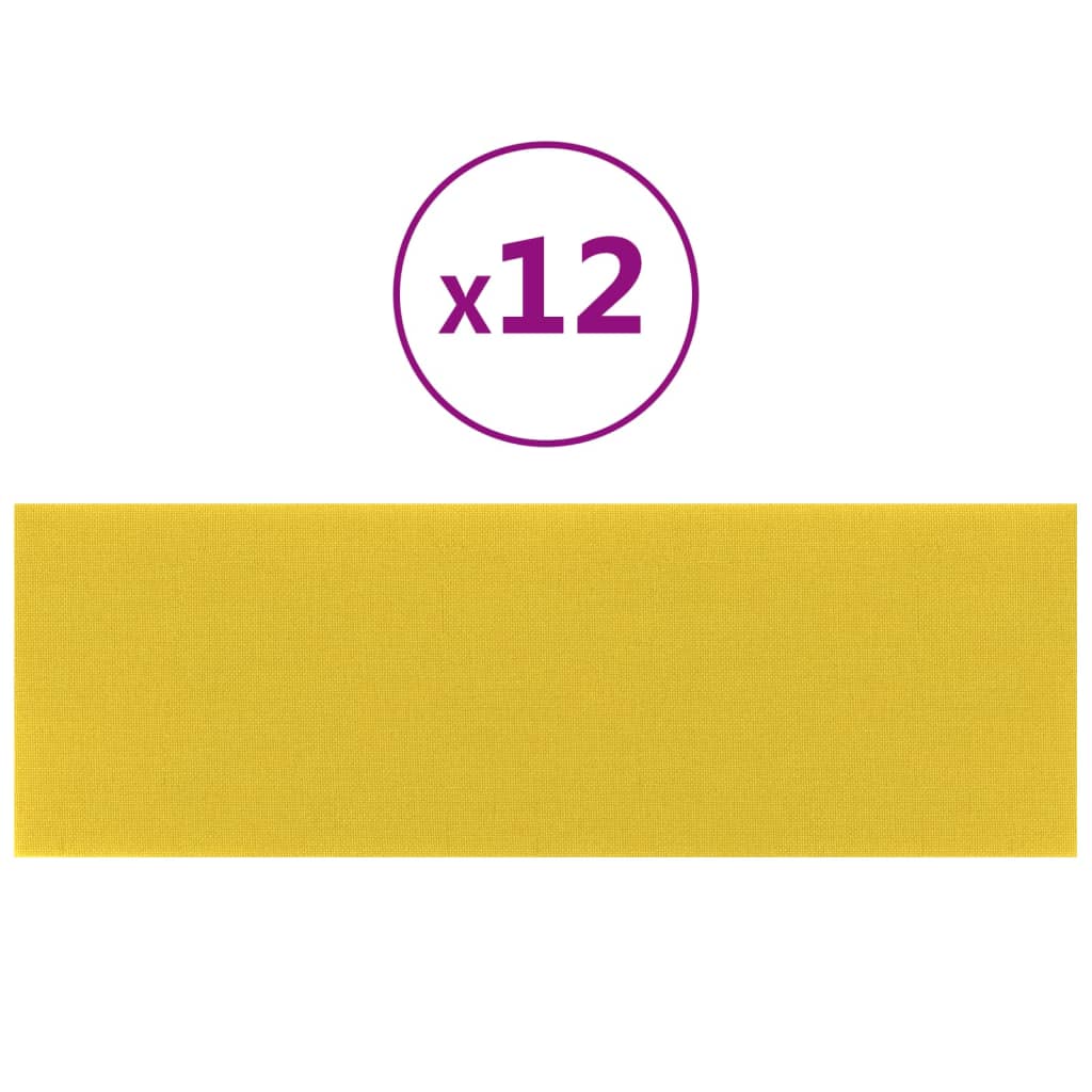 Panouri de perete 12 buc. galben deschis 90x30cm textil 3,24 m² - Lando