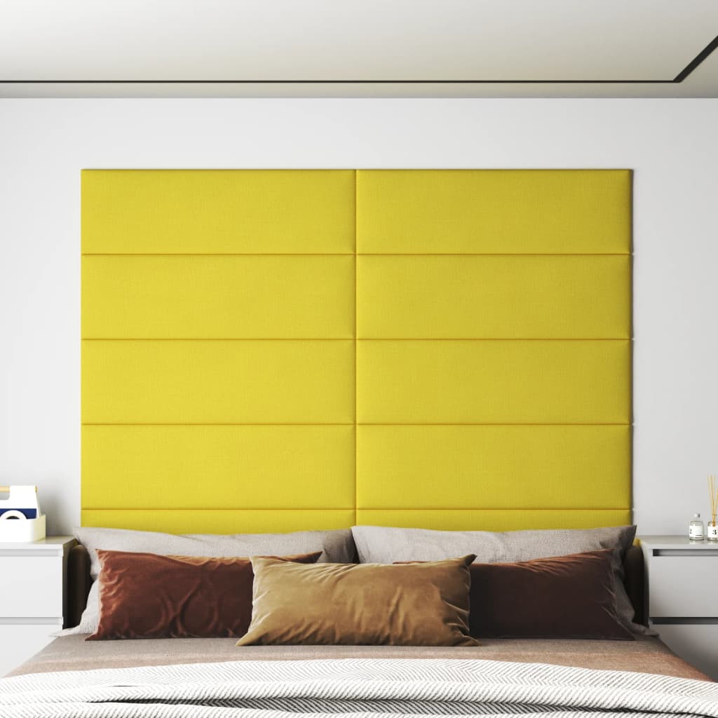 Panouri de perete 12 buc. galben deschis 90x30cm textil 3,24 m² - Lando