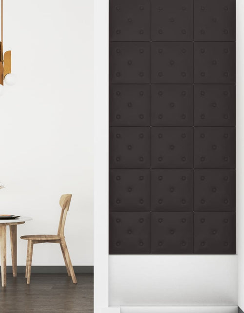 Загрузите изображение в средство просмотра галереи, Panouri perete 12 buc. negru, 30x30 cm piele ecologică, 1,08 m² - Lando
