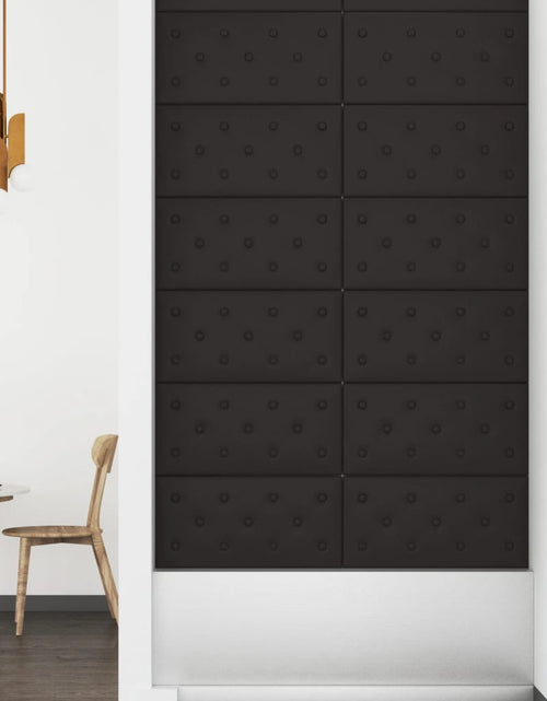 Încărcați imaginea în vizualizatorul Galerie, Panouri de perete 12 buc. negru, 60x30 cm, piele eco 2,16 m² - Lando

