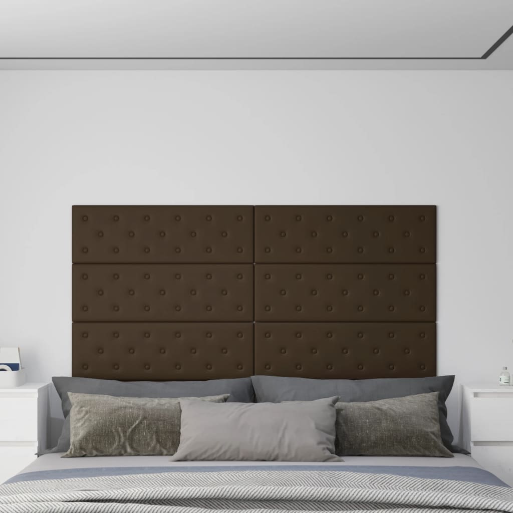 Panouri de perete 12 buc. maro 90x30 cm piele ecologică 3,24 m² - Lando