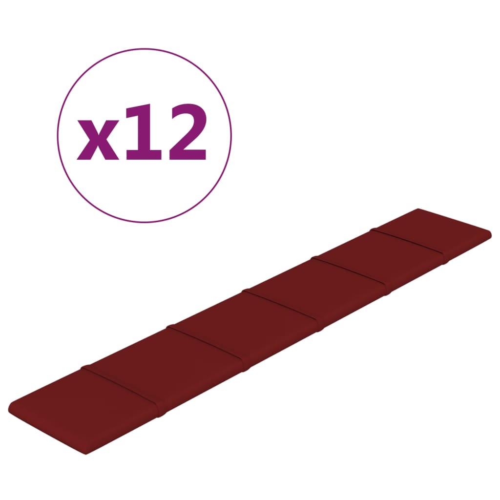 Panouri de perete 12 buc. roșu vin 90x15 cm textil 1,62 m² - Lando