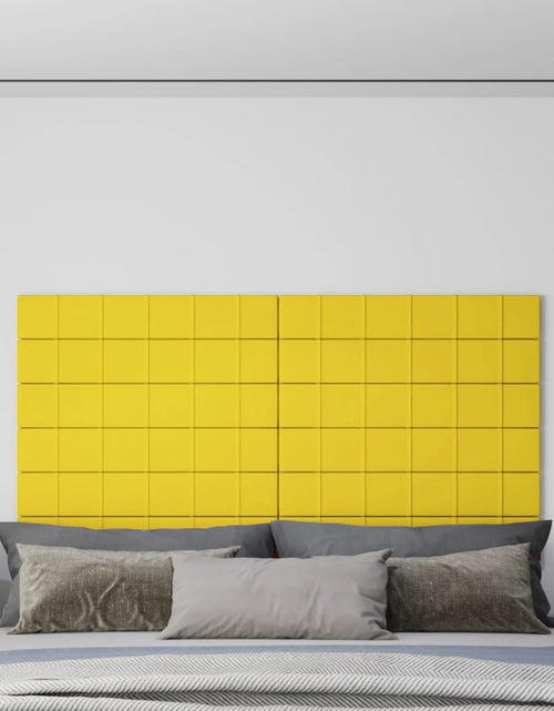 Încărcați imaginea în vizualizatorul Galerie, Panouri de perete 12 buc. galben deschis 90x15cm textil 1,62 m² - Lando
