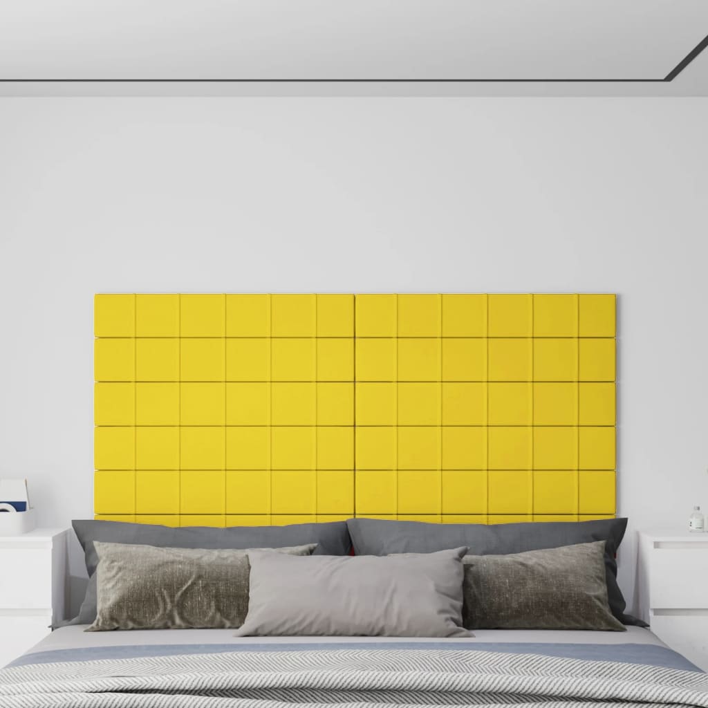 Panouri de perete 12 buc. galben deschis 90x15cm textil 1,62 m² - Lando