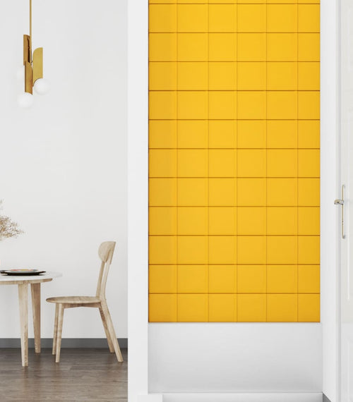 Încărcați imaginea în vizualizatorul Galerie, Lando-Panouri de perete 12 buc. galben 90x15 cm catifea 1,62 m²- mobila
