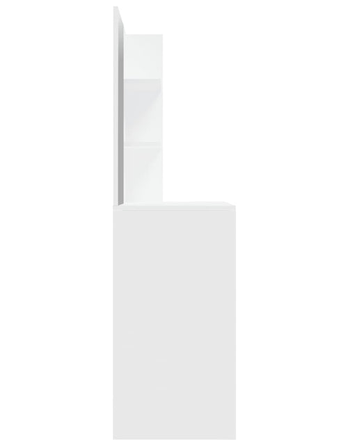 Загрузите изображение в средство просмотра галереи, Masă de toaletă cu oglindă, alb, 74,5x40x141 cm - Lando
