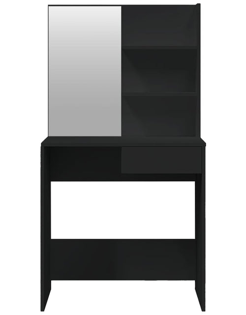 Загрузите изображение в средство просмотра галереи, Masă de toaletă cu oglindă, negru, 74,5x40x141 cm - Lando
