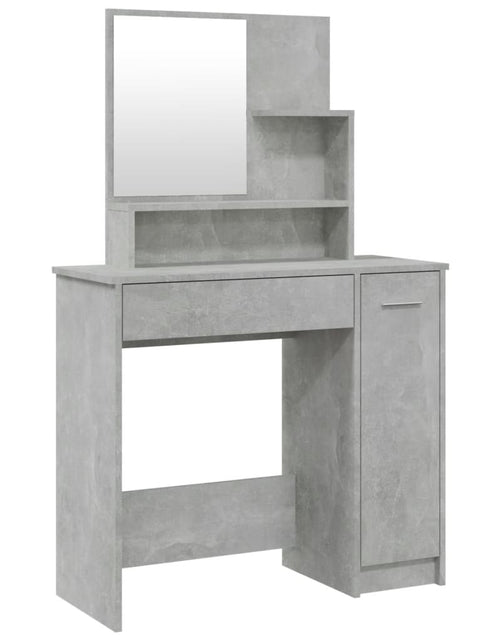 Încărcați imaginea în vizualizatorul Galerie, Masă de toaletă cu oglindă, gri beton, 86,5x35x136 cm - Lando
