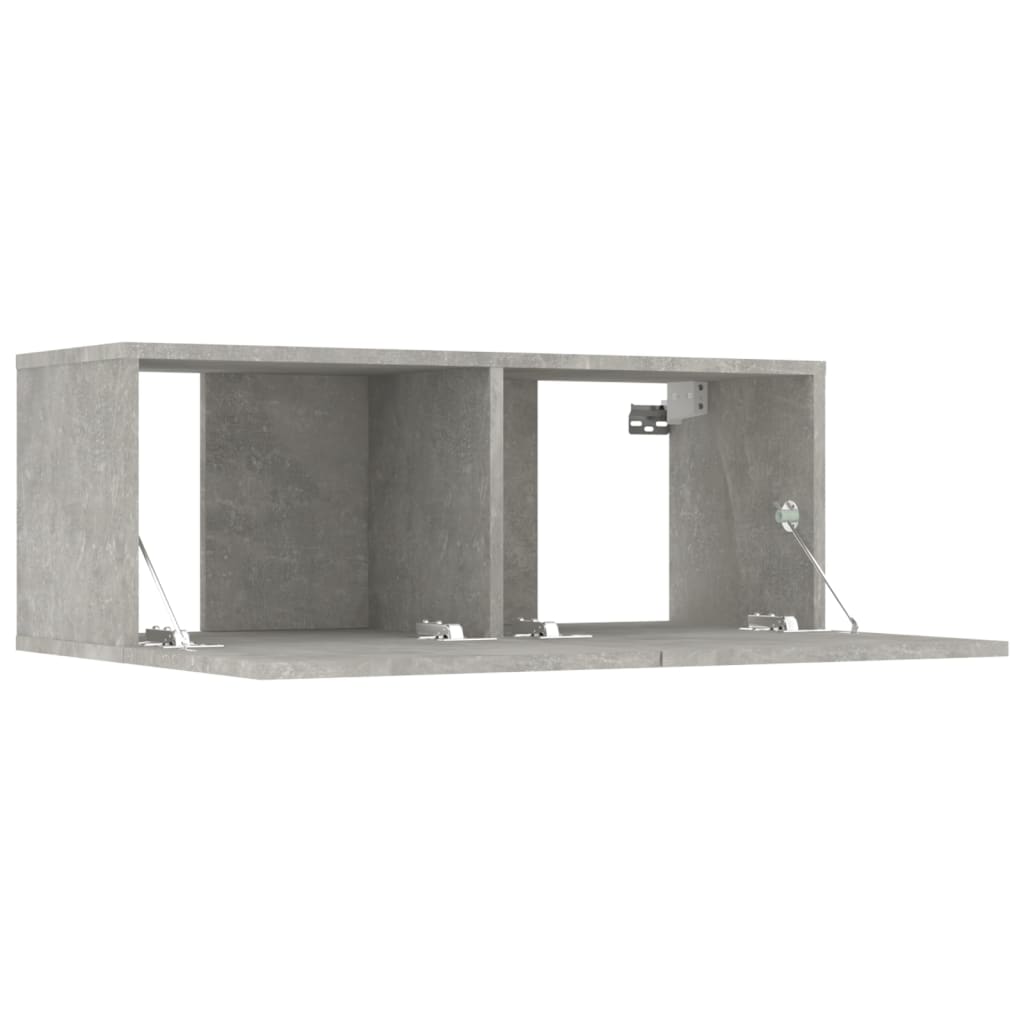 Comode TV, 2 buc., gri beton, 80x30x30 cm, lemn compozit Lando - Lando