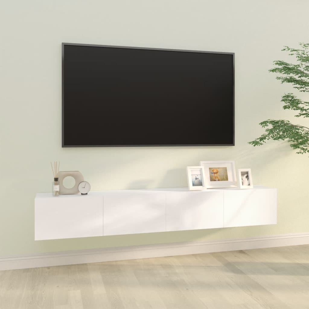 Dulapuri TV de perete 2 buc. alb 100x30x30 cm lemn compozit Lando - Lando