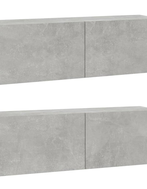 Încărcați imaginea în vizualizatorul Galerie, Dulapuri TV perete 2 buc. gri beton 100x30x30 cm lemn compozit Lando - Lando
