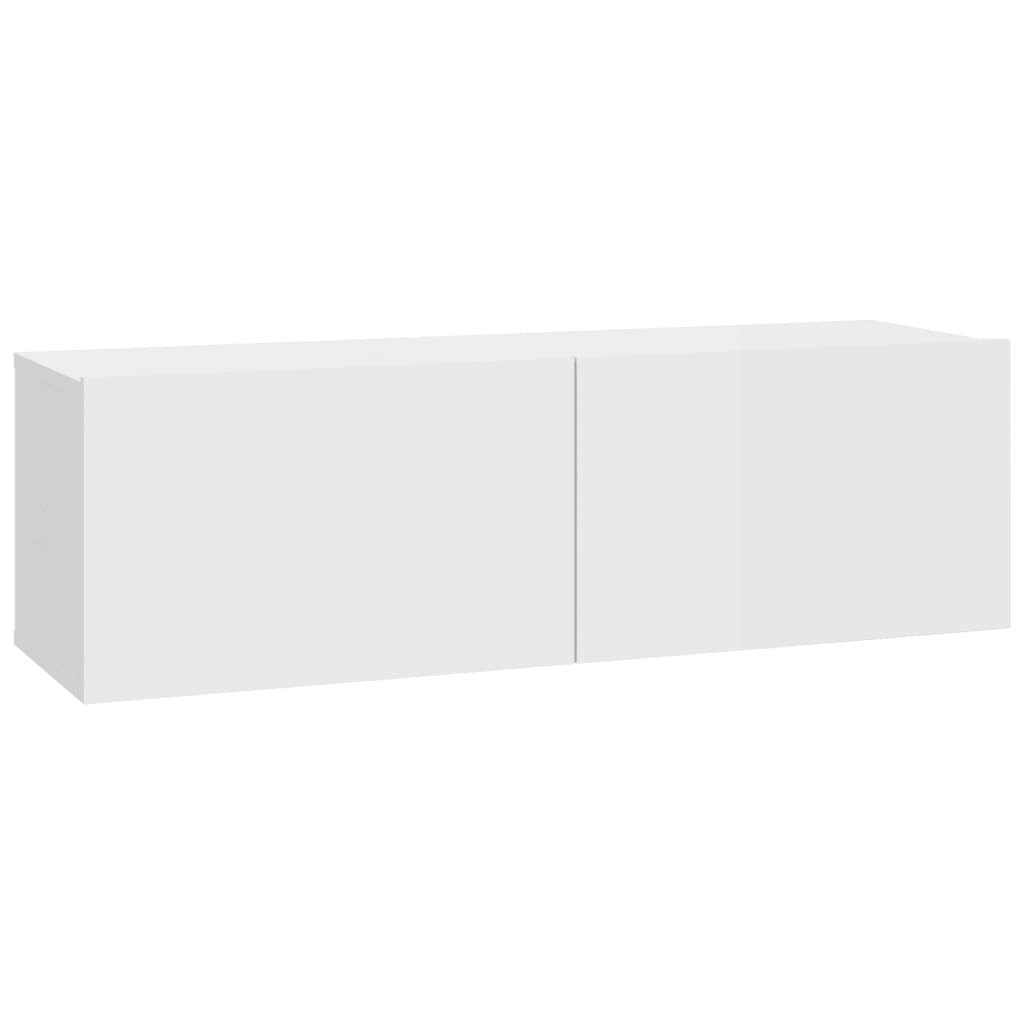 Dulapuri TV 2 buc. alb extralucios 100x30x30 cm lemn compozit Lando - Lando