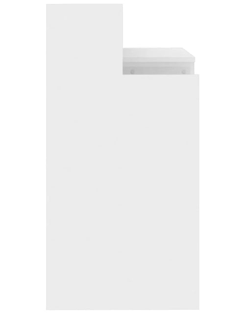 Încărcați imaginea în vizualizatorul Galerie, Birou cu lumini LED alb extralucios 97x90x45 cm lemn compozit - Lando

