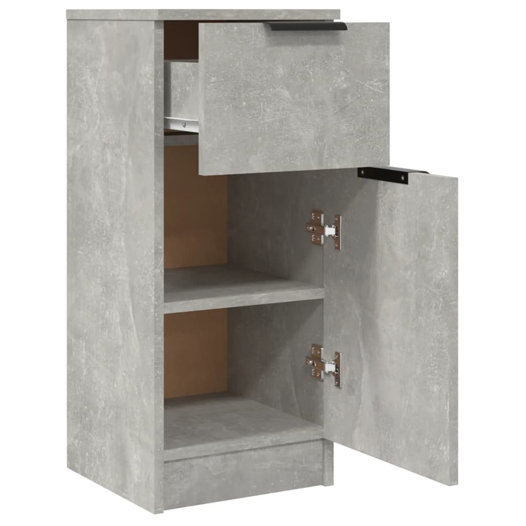 Servantă, gri beton, 30x30x70 cm, lemn compozit