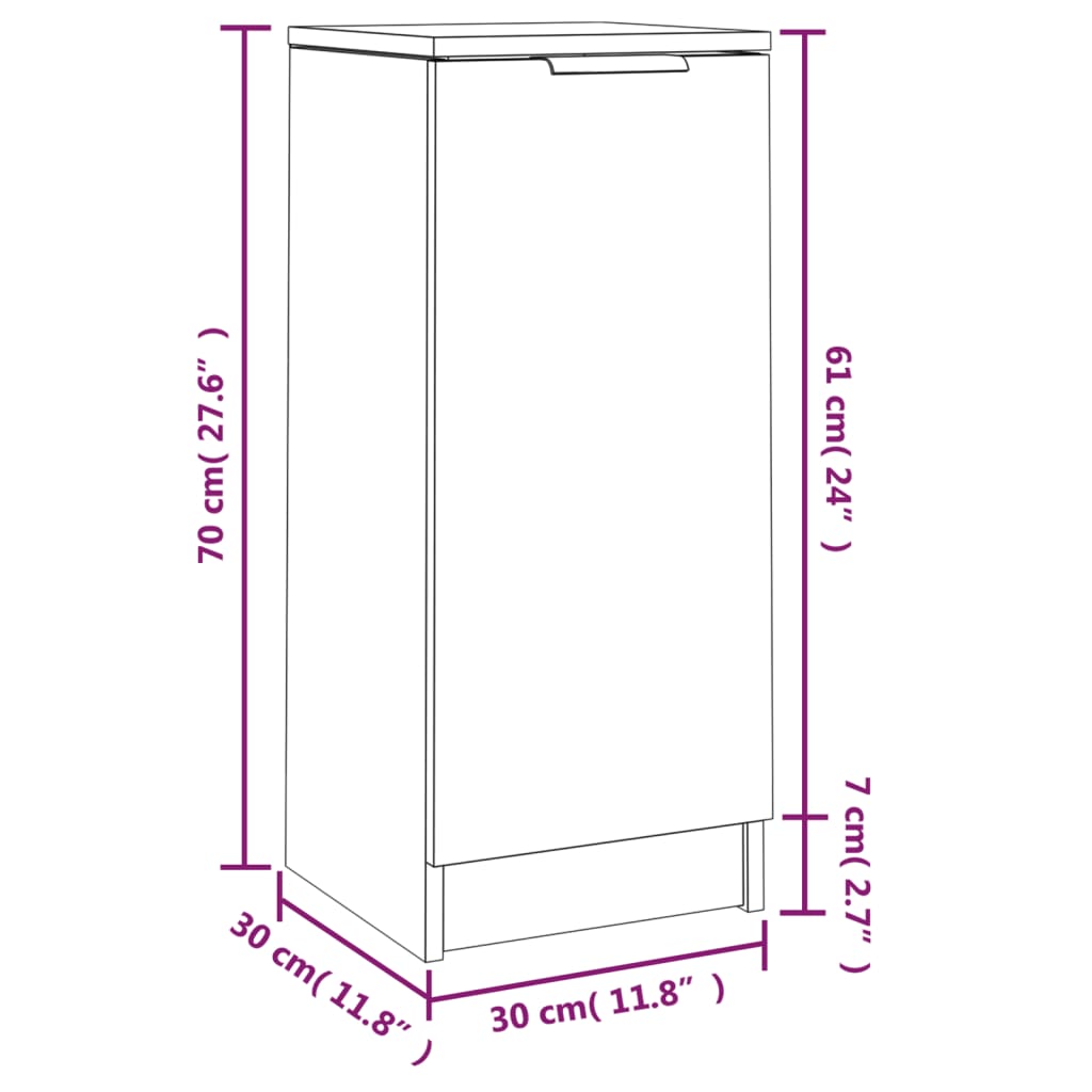 Servante, 2 buc., alb, 30x30x70 cm, lemn compozit Lando - Lando