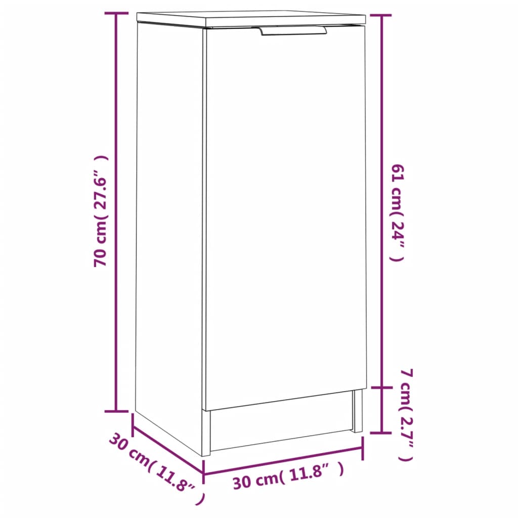 Servante, 2 buc., stejar sonoma, 30x30x70 cm, lemn compozit Lando - Lando