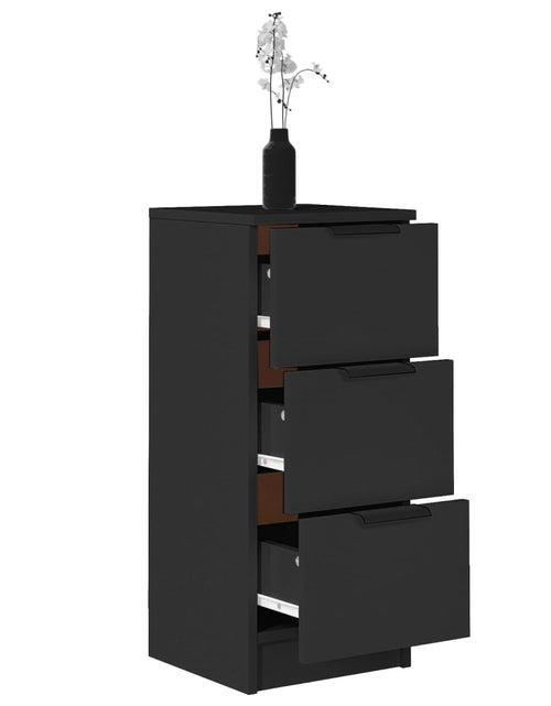 Încărcați imaginea în vizualizatorul Galerie, Servante, 2 buc., negru, 30x30x70 cm, lemn prelucrat - Lando
