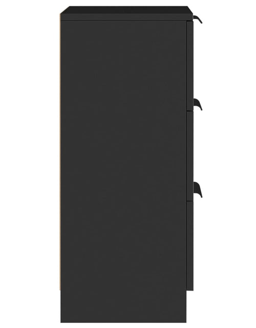 Încărcați imaginea în vizualizatorul Galerie, Servante, 2 buc., negru, 30x30x70 cm, lemn prelucrat - Lando
