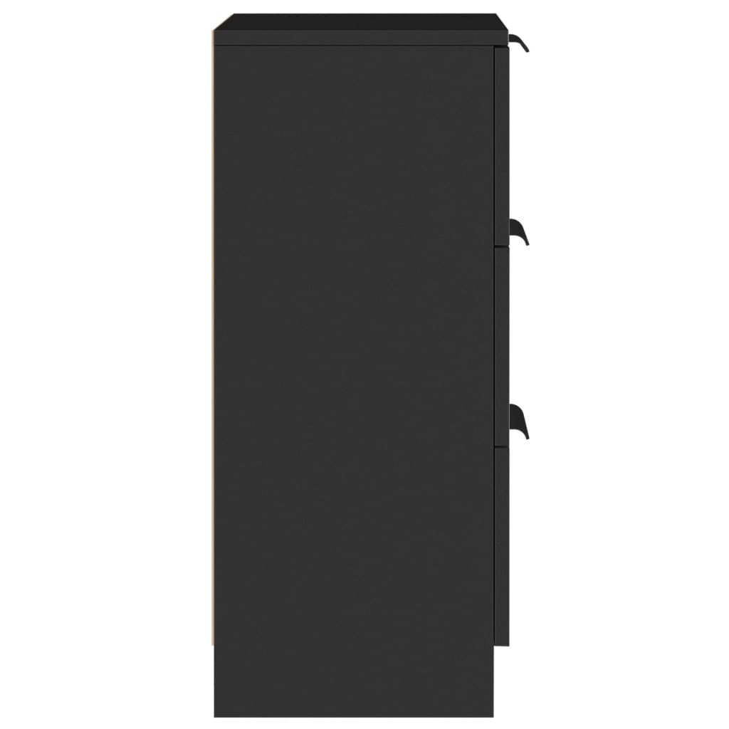 Servante, 2 buc., negru, 30x30x70 cm, lemn prelucrat - Lando