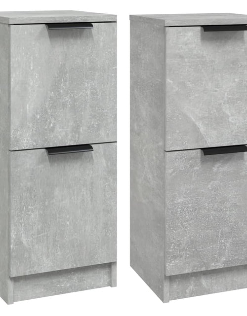 Загрузите изображение в средство просмотра галереи, Servante, 2 buc., gri beton, 30x30x70 cm, lemn compozit Lando - Lando
