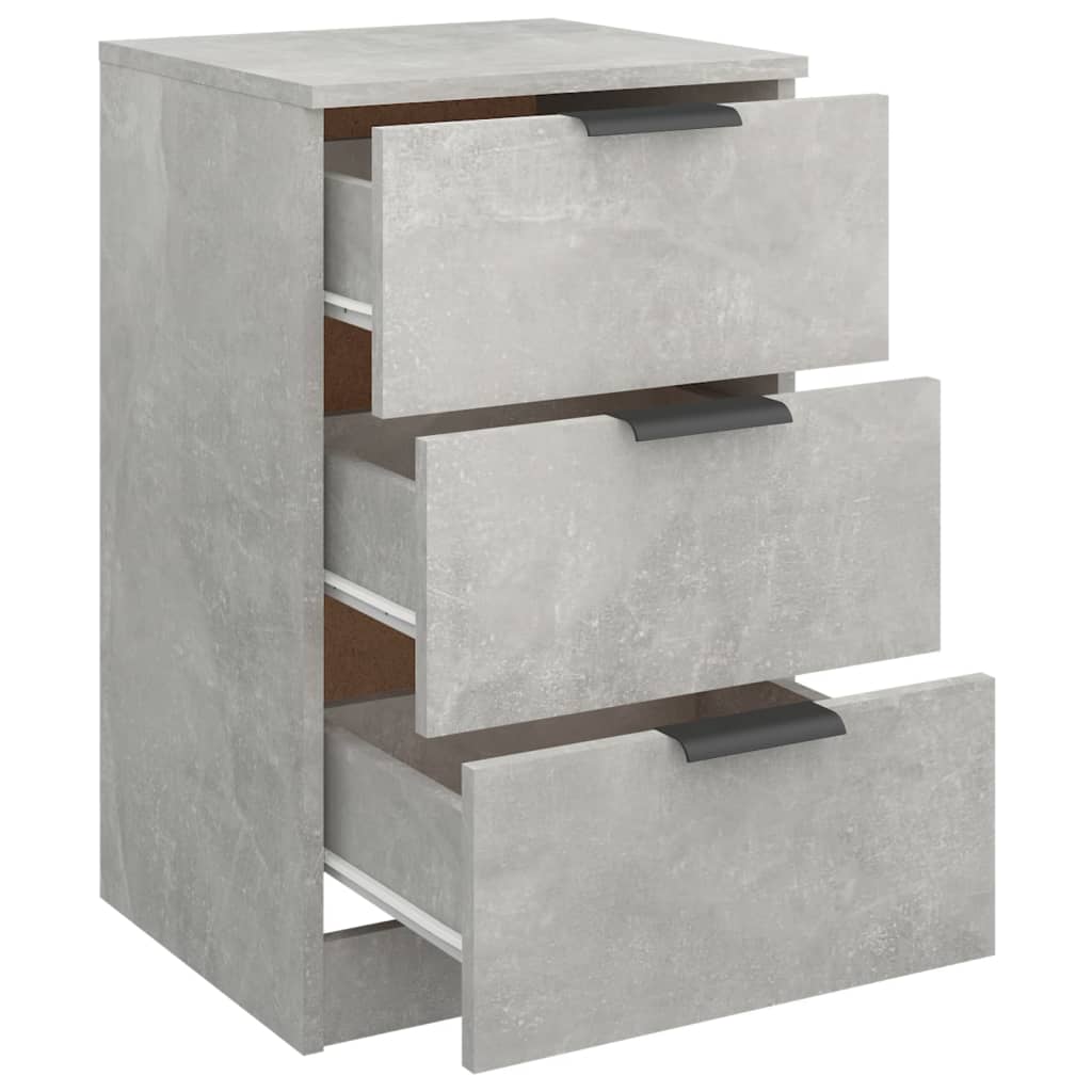 Noptiere, 2 buc., gri beton, 40x36x65 cm - Lando