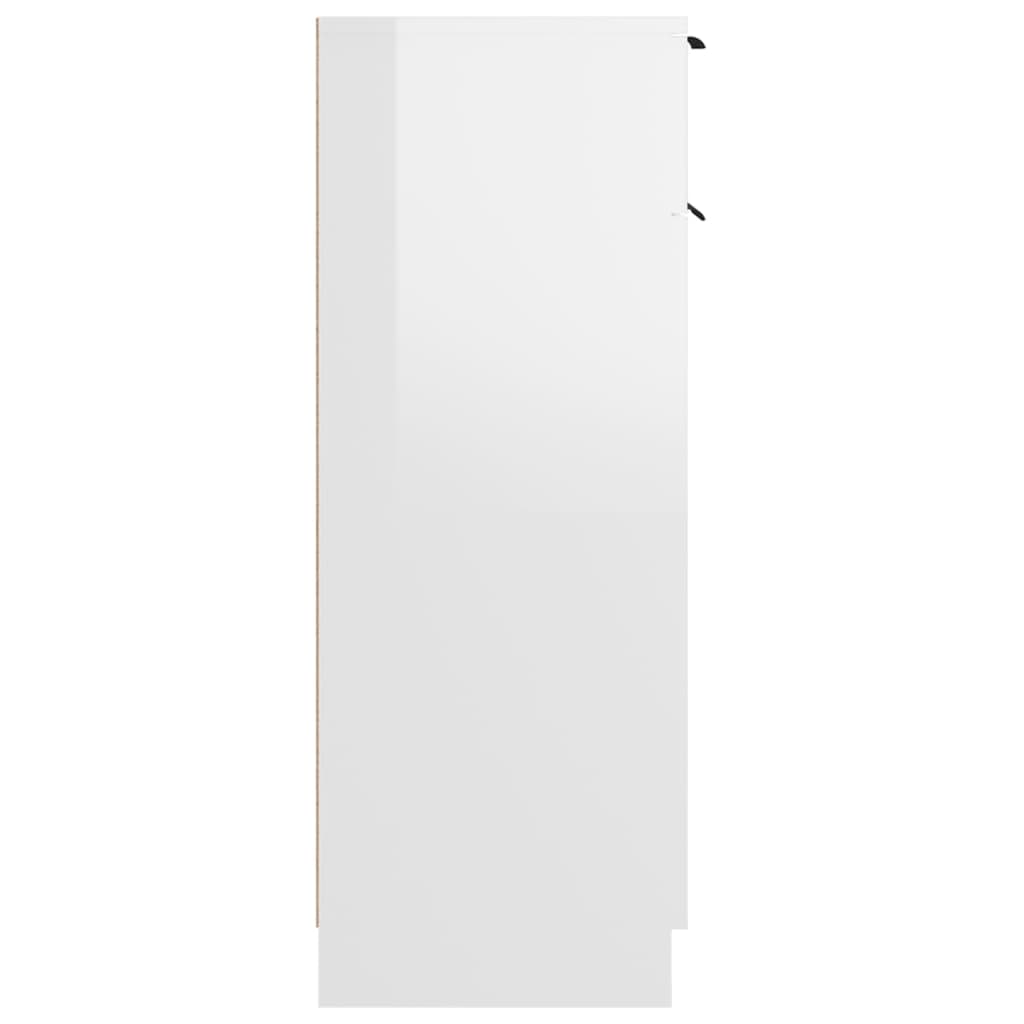 Dulap de baie, alb extralucios, 32x34x90 cm, lemn compozit - Lando