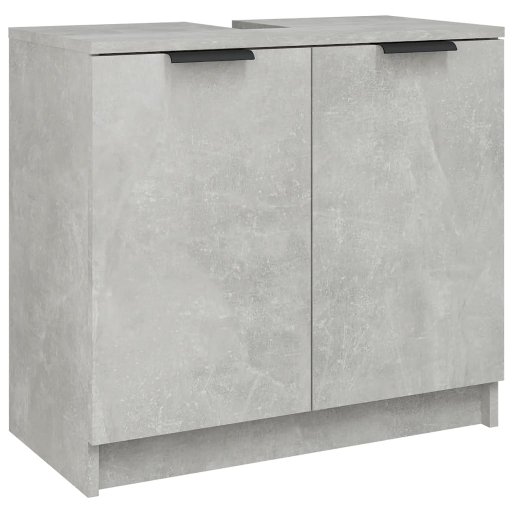 Dulap de baie, gri beton, 64,5x33,5x59 cm, lemn compozit - Lando