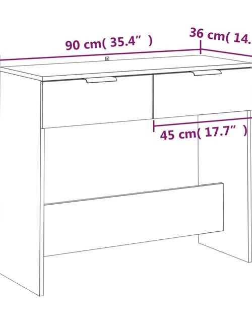 Încărcați imaginea în vizualizatorul Galerie, Măsuță consolă, gri beton, 90x36x75 cm, lemn prelucrat Lando - Lando
