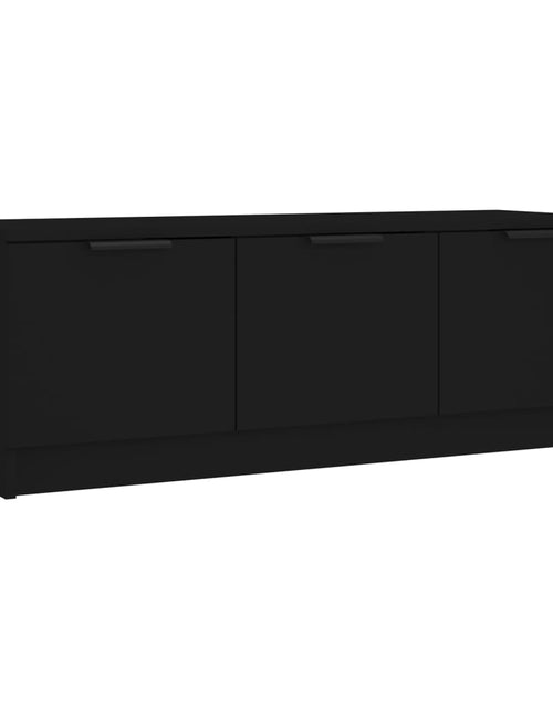 Încărcați imaginea în vizualizatorul Galerie, Comodă TV, negru, 102x35x36,5 cm, lemn prelucrat Lando - Lando
