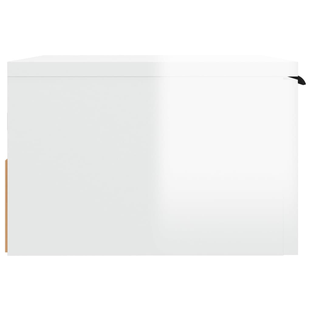 Noptieră de perete, alb extralucios, 34x30x20 cm - Lando