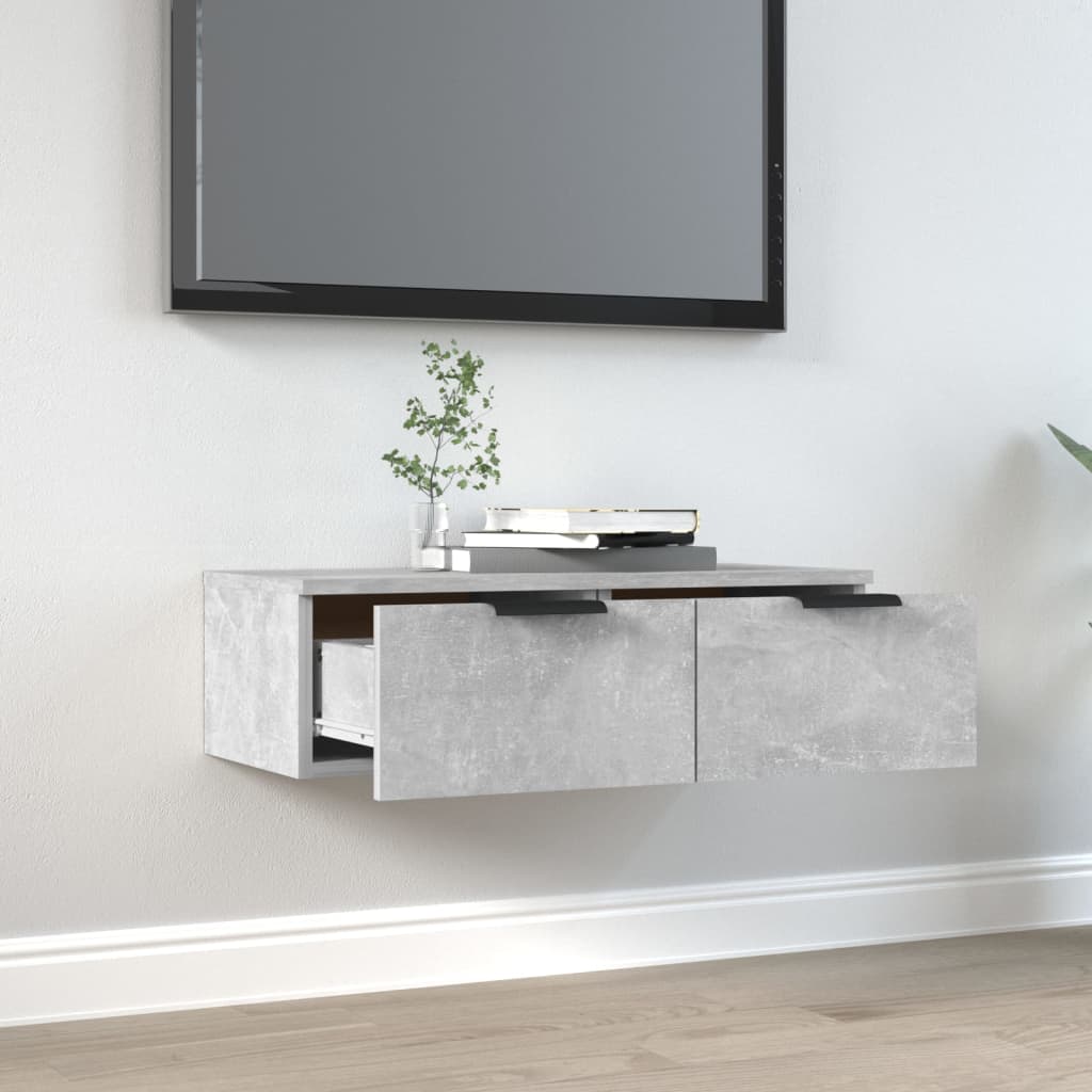 Dulap de perete, gri beton, 68x30x20 cm, lemn compozit Lando - Lando