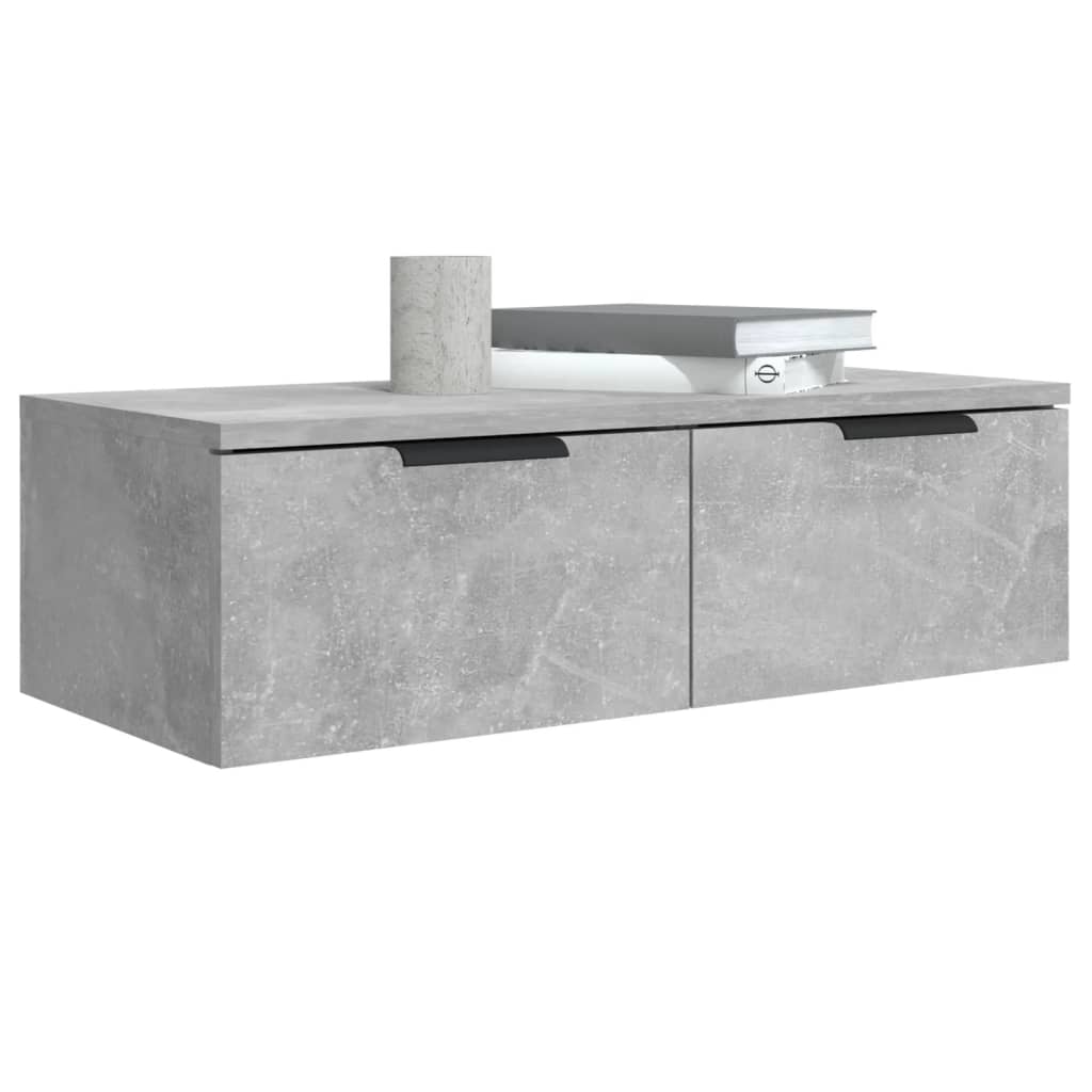 Dulap de perete, gri beton, 68x30x20 cm, lemn compozit Lando - Lando