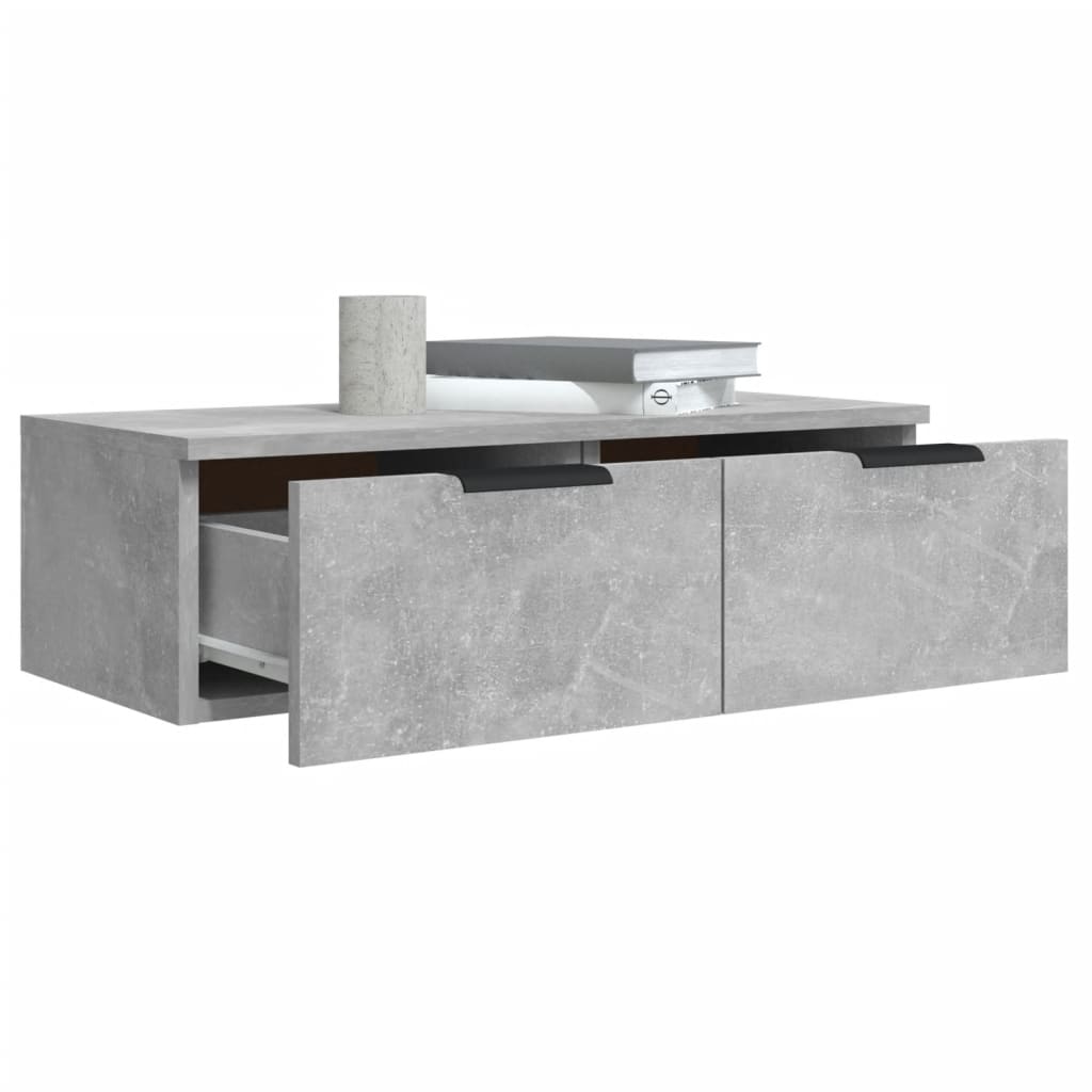 Dulap de perete, gri beton, 68x30x20 cm, lemn compozit Lando - Lando