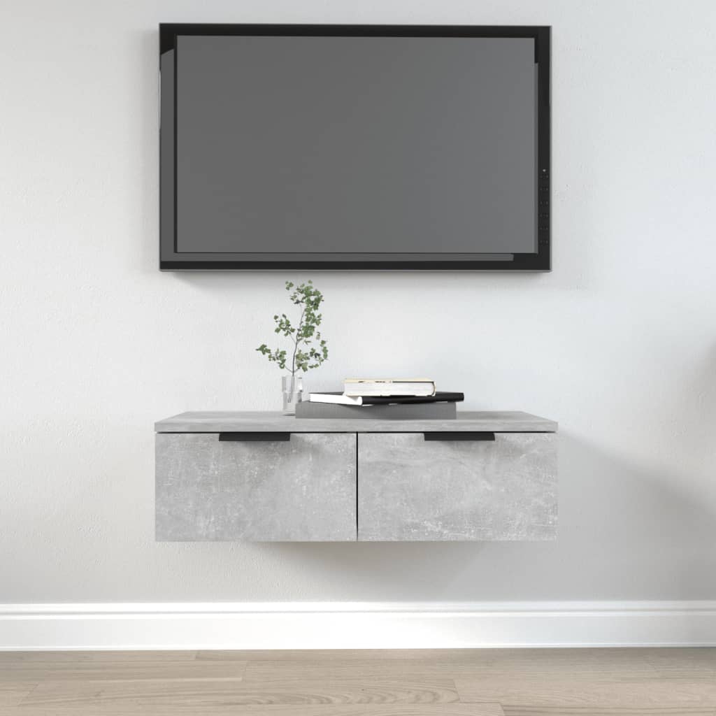 Dulap de perete, gri beton, 68x30x20 cm, lemn compozit Lando - Lando
