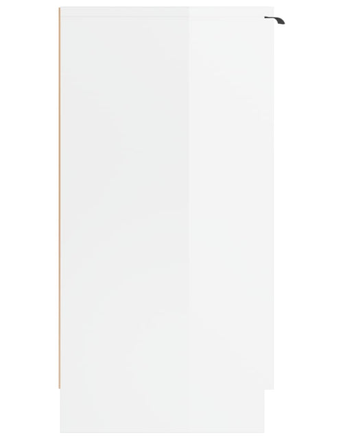 Încărcați imaginea în vizualizatorul Galerie, Pantofar, alb extralucios, 59x35x70 cm, lemn prelucrat - Lando
