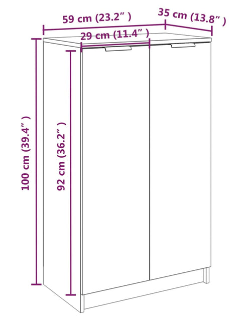 Încărcați imaginea în vizualizatorul Galerie, Pantofar, stejar sonoma, 59x35x100 cm, lemn compozit - Lando
