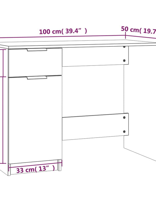 Загрузите изображение в средство просмотра галереи, Birou, alb, 100x50x75 cm, lemn prelucrat - Lando
