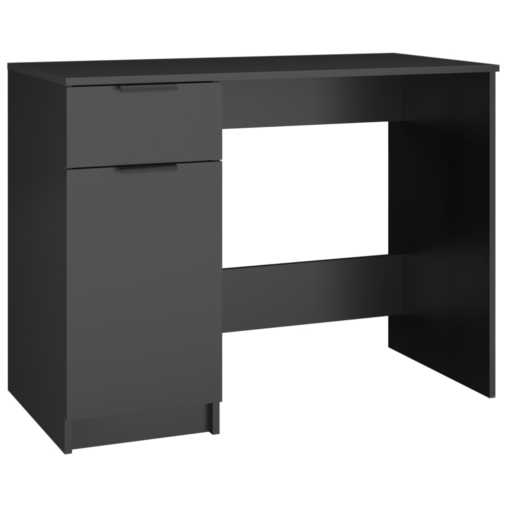 Birou, negru, 100x50x75 cm, lemn prelucrat - Lando