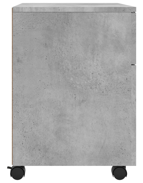 Загрузите изображение в средство просмотра галереи, Fișet mobil cu roți, gri beton, 45x38x54 cm, lemn prelucrat Lando - Lando
