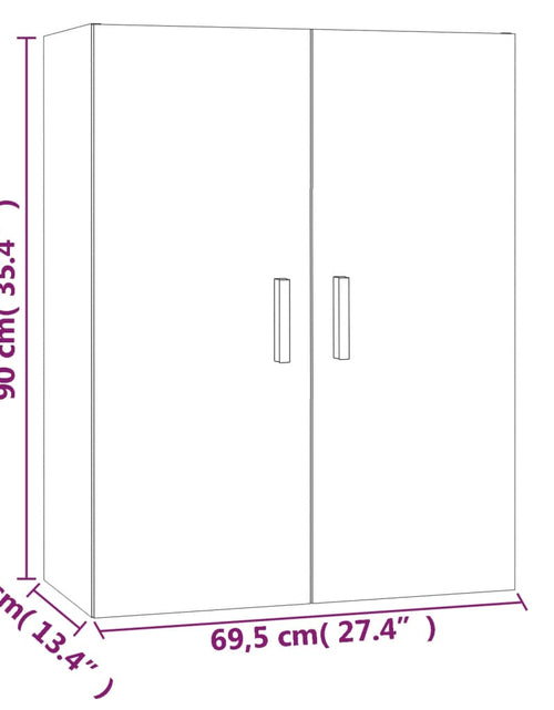 Încărcați imaginea în vizualizatorul Galerie, Dulap de perete suspendat, alb, 69,5x34x90 cm Lando - Lando
