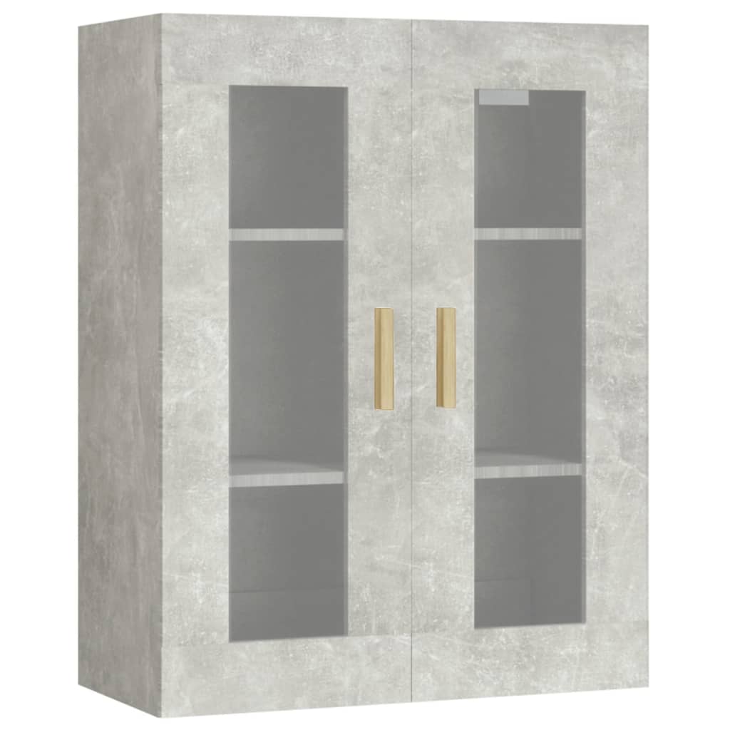 Dulap de perete suspendat, gri beton, 69,5x34x90 cm Lando - Lando