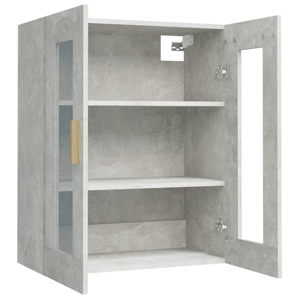 Dulap de perete suspendat, gri beton, 69,5x34x90 cm Lando - Lando