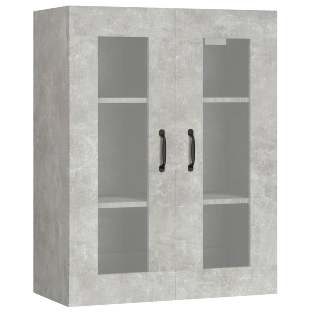 Dulap de perete suspendat, gri beton, 69,5x34x90 cm Lando - Lando