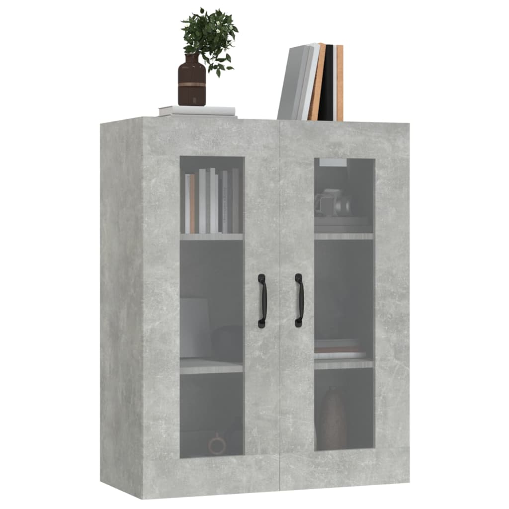Dulap de perete suspendat, gri beton, 69,5x34x90 cm Lando - Lando
