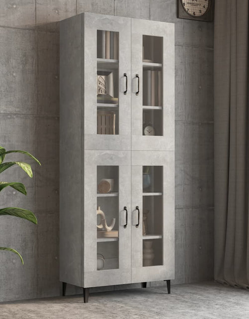 Încărcați imaginea în vizualizatorul Galerie, Dulap de perete suspendat, gri beton, 69,5x34x90 cm Lando - Lando
