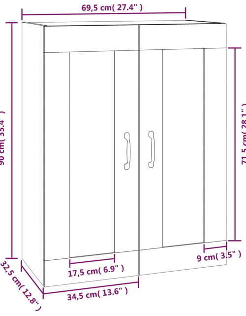 Încărcați imaginea în vizualizatorul Galerie, Dulap de perete suspendat, alb, 69,5x32,5x90 cm Lando - Lando
